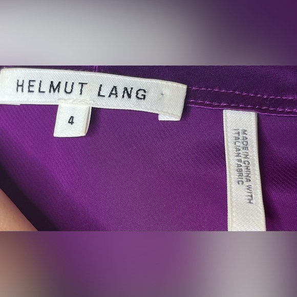 Helmut Lang Ultraviolet Satin Raw Edge Trim Sleeveless Top Size 4 - Picture 6 of 7